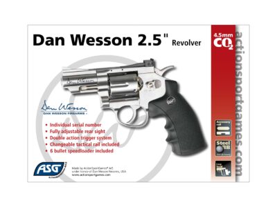 CO2 Airgun Revolver DAN WESSON2,5" SILVER 4,5 BBS