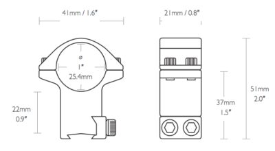 25 mm Match Mount 9-11 mm Hoog