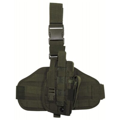 Tactical Holster, "Molle", leg- and belt fixing, OD green