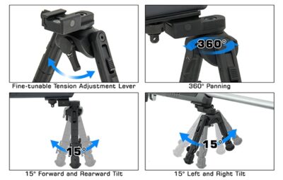 UTG Recon 360 TL Bipod, 5.5"-7.0" Picatinny TL-BP02