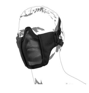 Protective Metal mesh mask with cheek pad, Black