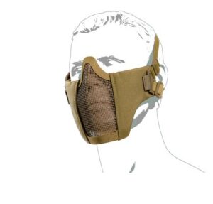 Protective Metal mesh mask with cheek pad, TAN