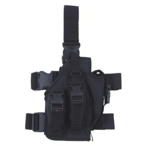 tactical beenholster zwart, met 3 pouches
