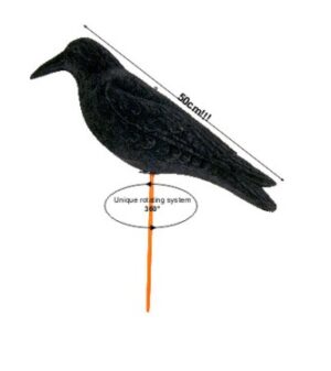Lokvogel Kraai geflockt magnum "WAGGLE" 50cm
