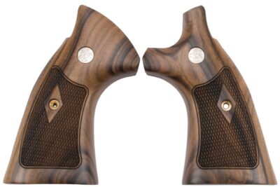 Grip hout voor Smith & Wesson K L Frame Round Butt M66 686 Target Grips Wood Checkered