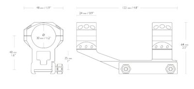 Hawke Tactical AR Cantilever Mount 30mm 1 Piece Weaver High