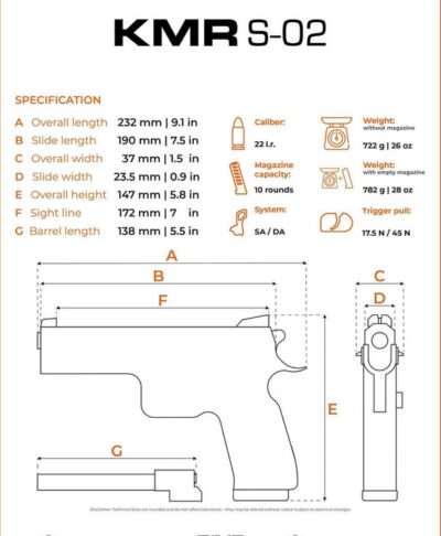 .22LR KMR S-02 SPARK 5,5" Optic Ready SR