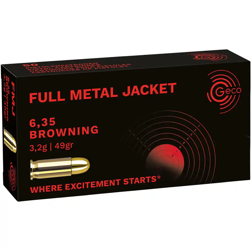 GECO 6,35 Browning/ .25 Auto Full Metal jacket per 50 stuks