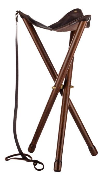 Jachtstoel Driepoot opplooibaar in hout en leder