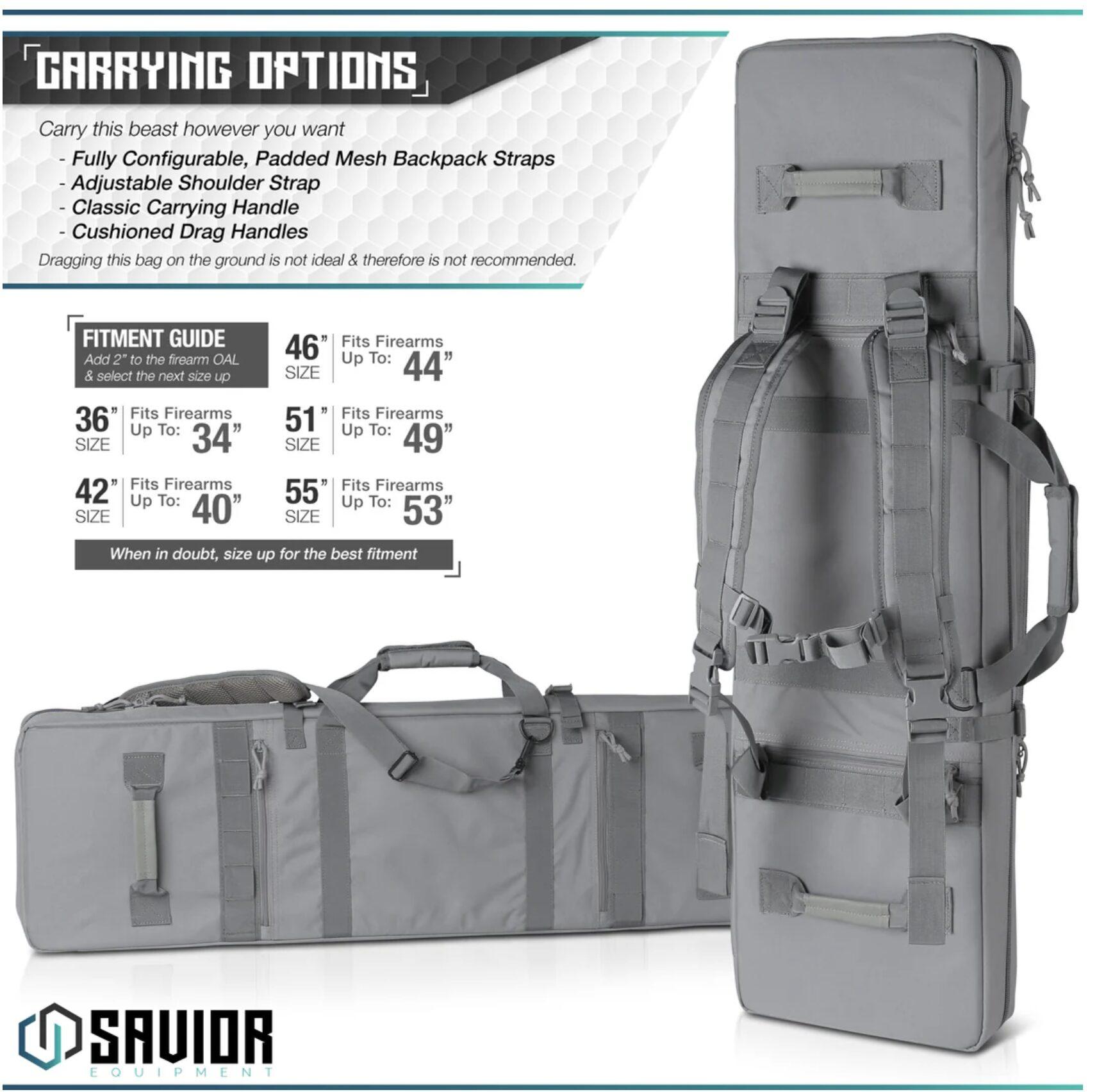 Savior Ration Store Savior Equipment Urban Warfare Double Rifle Bag - 55'' Grijs Gunstore ...